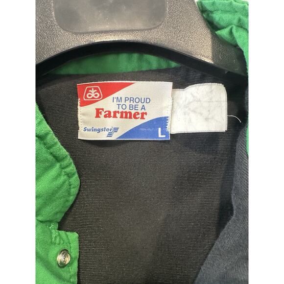 Pioneer Seed Corn "Proud to be a Farmer" Green Snap Jacket USA Swingster Large - Picture 7 of 7